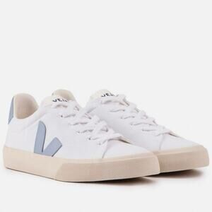 VEJA Campo Canvas Sneakers XXIII Women’s Size 6 EU 37 White Steel Light Blue EUC